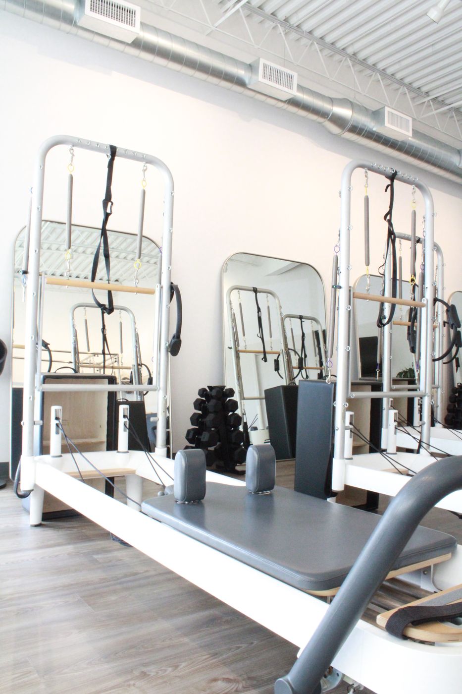 Reformers in the Brooks Pilates studio